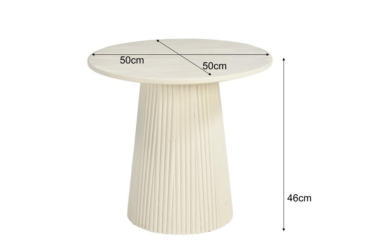 COUCHTISCH rund aus Mangoholz 50cm, beige - Beige, Holz (50/50/40cm) - Livingfurn