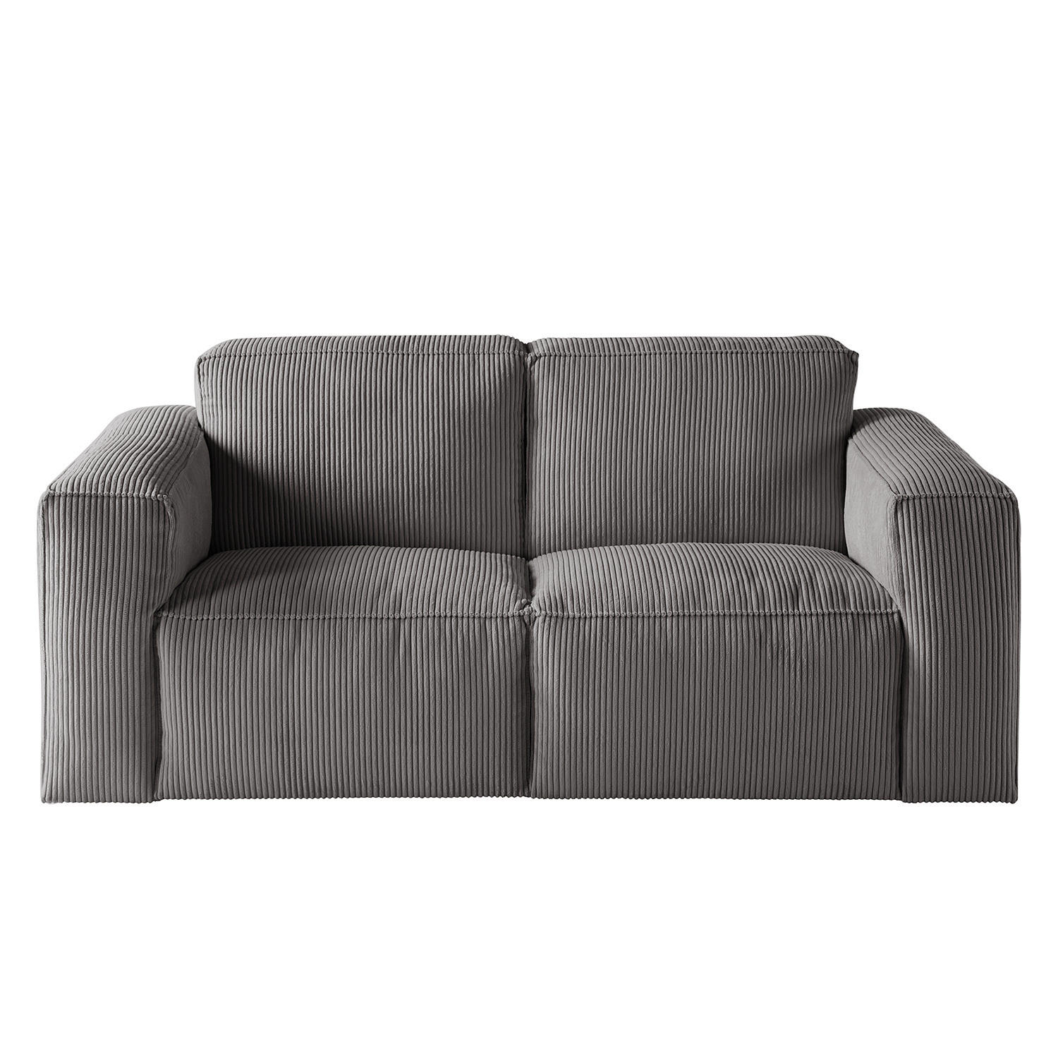 2-SITZER SOFA - Schwarz/Grau, Textil (190/75/96cm) - home24