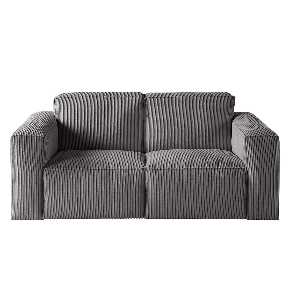 2-SITZER SOFA - Schwarz/Grau, Textil (190/75/96cm) - home24