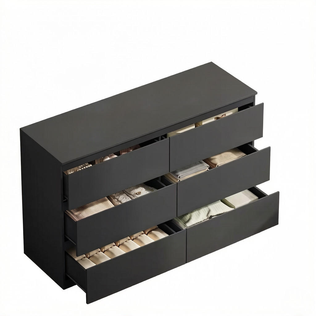 ComfortXL Kommode Schwarz 120x75x40 cm