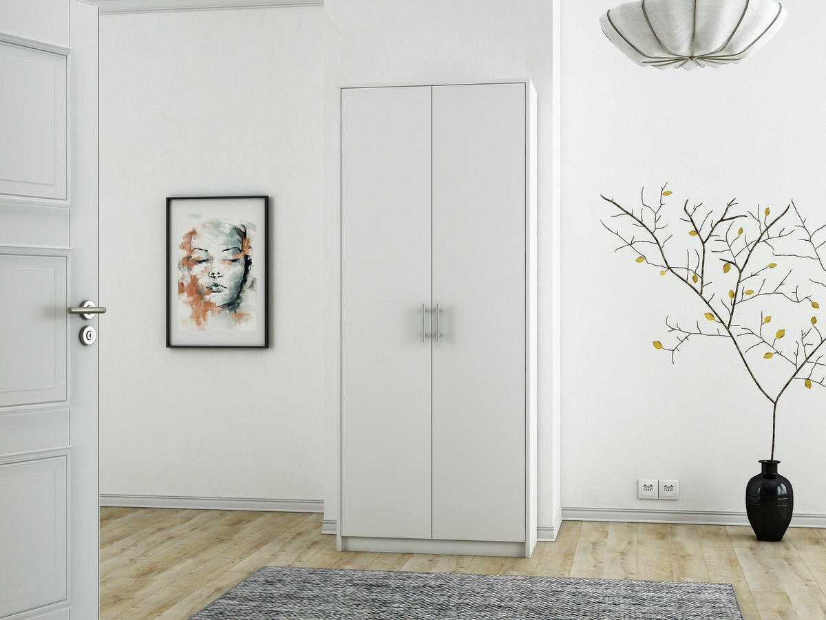 MEHRZWECKSCHRANK R002 weiss - Weiß, Holzwerkstoff (74/180/35cm) - roe furniture
