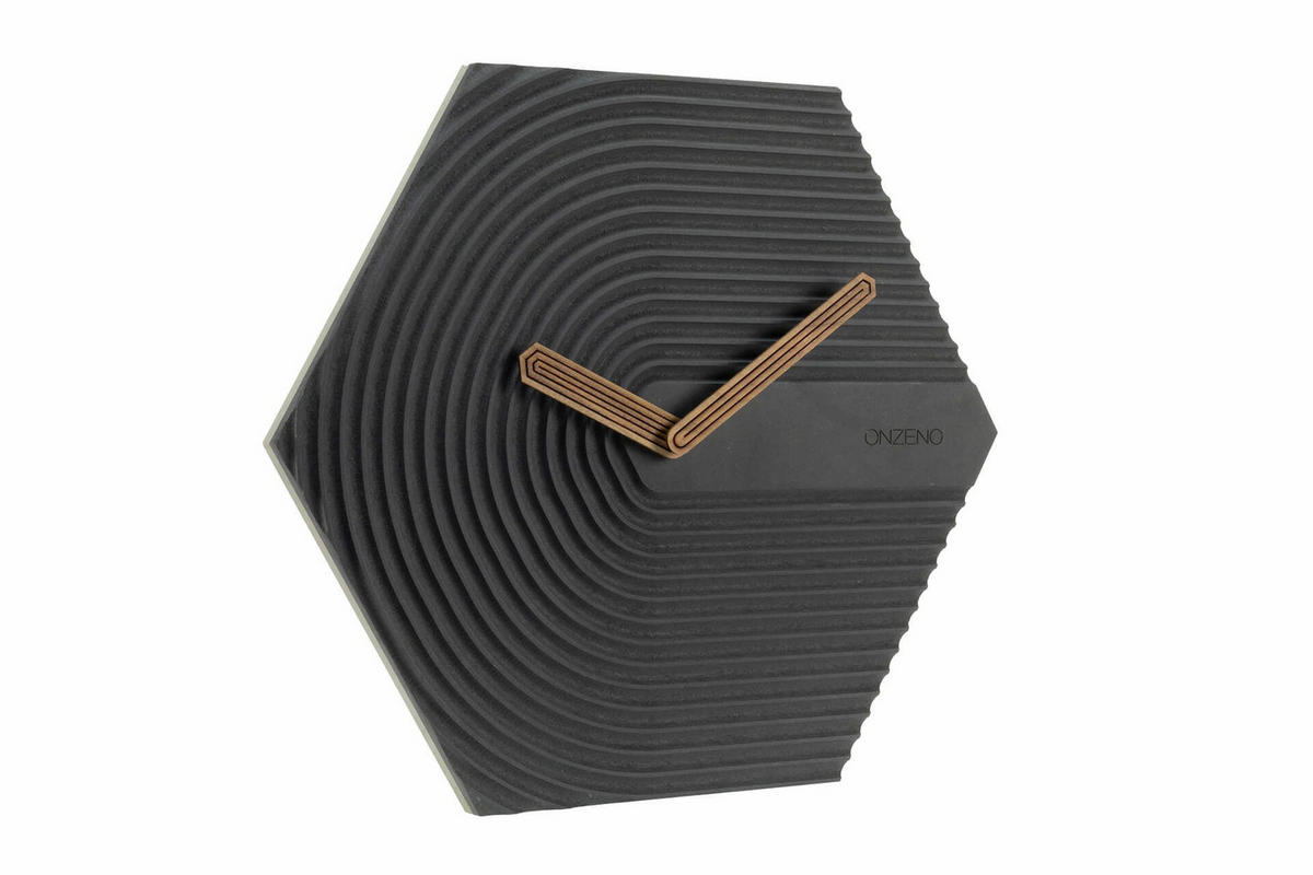 WANDUHR Design Schwarz 42/36 cm - Schwarz, Holzwerkstoff (41.6/36/1cm) - ONZENO