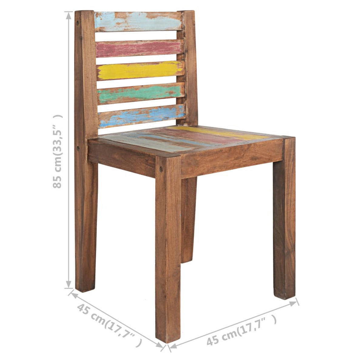 STUHL-SET 6Stk. 45*85*45 - Multicolor, Holz (45/85/45cm) - ZMH