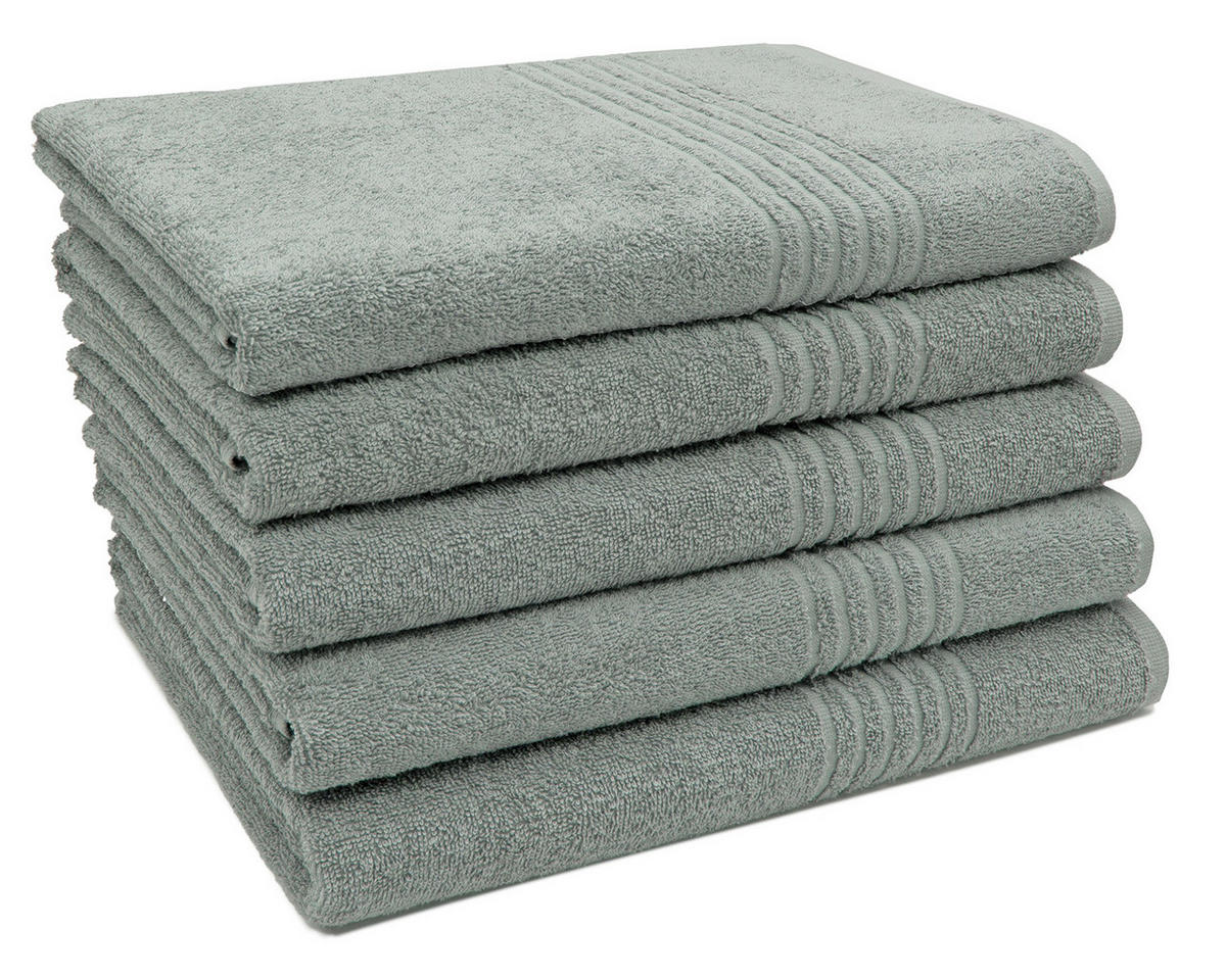 DUSCHTÜCHER, 5er-Set, 70x140 cm, 100% Baumwolle, Grau - Grau, Textil (70/140cm) - Zollner