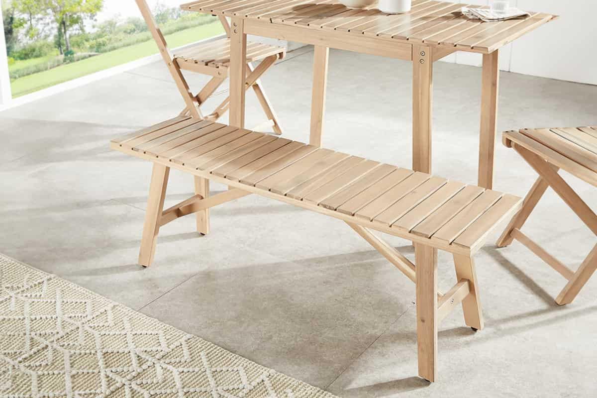 SITZBANK BALI Akazie Natur 110cm - Braun, Holz (110/43/30cm) - riess-ambiente