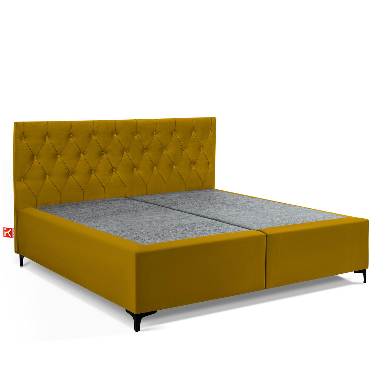 POLSTERBETT ARDEA, Gelb - Gelb/Schwarz, Holz/Holzwerkstoff (180/200cm) - KONSIMO®