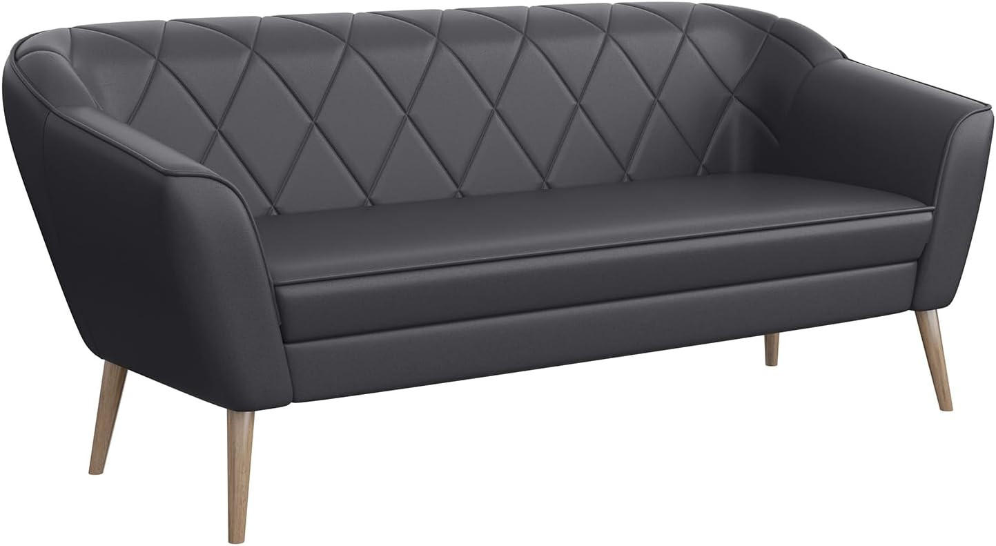 SOFA Gisela (3-Sitzer) - Buchefarben/Grau, Holzwerkstoff/Buchenholz (180/75/74cm) - Meblini