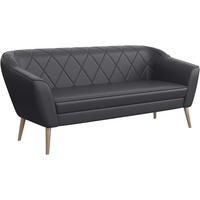 SOFA Gisela (3-Sitzer) - Buchefarben/Grau, Holzwerkstoff/Buchenholz (180/75/74cm) - Meblini