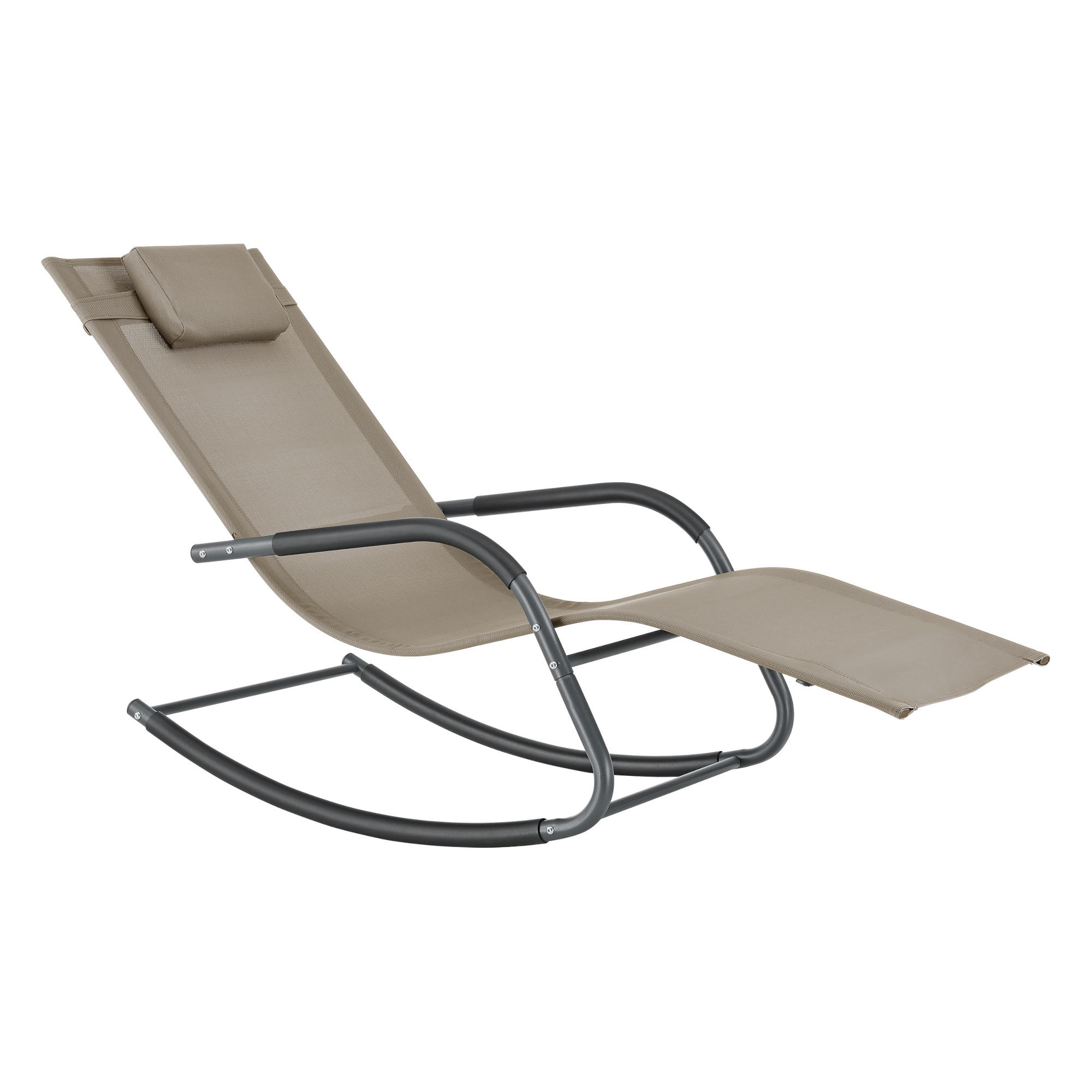 SCHAUKELLIEGE Caracena - Beige, Metall (147/89/63cm) - [en.casa]