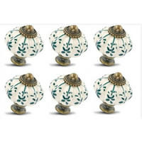 SCHRANKKNOPF Keramik Grün 12er-Set - Grün, Metall (3.4/3.7/3.4cm)