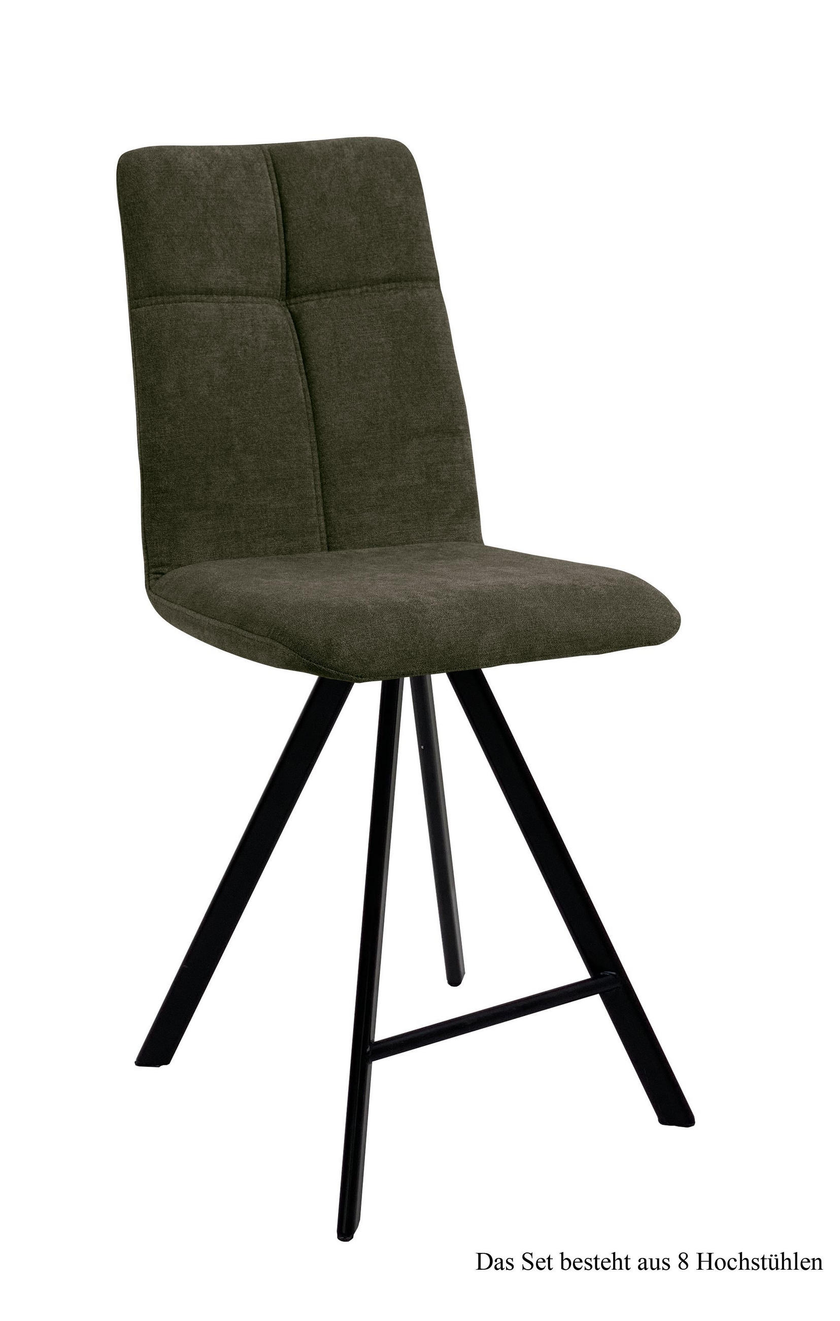 THEKENSTUHL drehbar (8er-Set) Drucill 47x109x60 Schwarz/Khaki - Dunkelgrün/Schwarz, Kunststoff (60/109/47cm) - 58aufmkessel