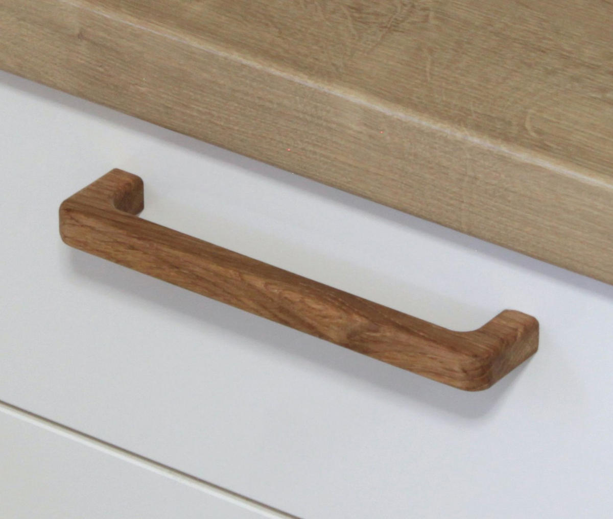 MÖBELGRIFF BA 224mm, Holzgriff Eiche massiv, Küchengriff abgerundet - Naturfarben, Holz (1.4/3.5/23.8cm)