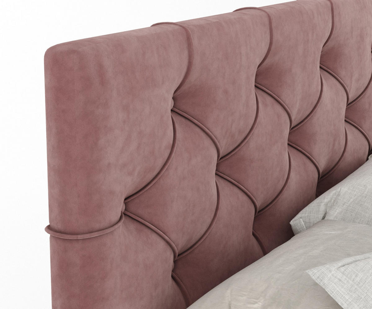 BOXSPRINGBETT Hugo Rosa 160/200 cm - Schwarz/Rosa, Holz/Holzwerkstoff (160/200cm) - Maison de Reve