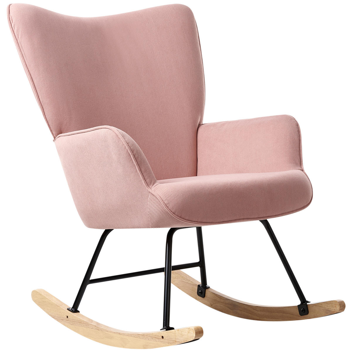 SCHAUKELSESSEL Rosa Arset - Pink/Schwarz, Textil (71/104/83cm) - Beliani