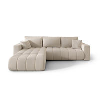 ECKSOFA ARDEN Samt Beige L - Links - Beige, Textil (175/280cm) - Luxkor24