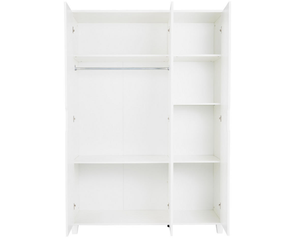 KLEIDERSCHRANK Thore 3-türig - Weiß, Holzwerkstoff (130/188/51cm) - arthur berndt
