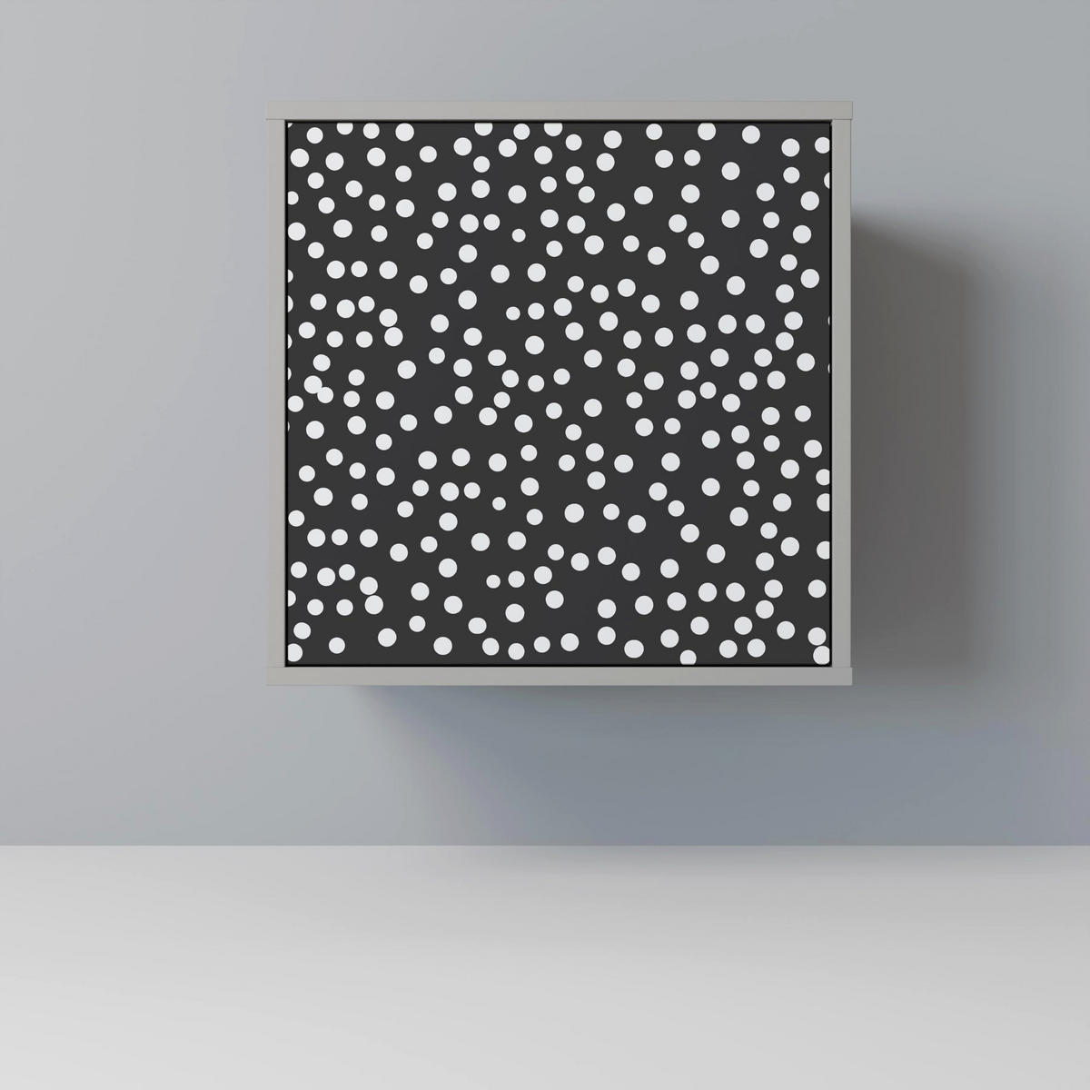 SIDEBOARD BLINDING LIGHTS, Grau, 57,5x42x67,5 cm, Schwarze Metall-Rahmenfüße - Multicolor/Schwarz, Holzwerkstoff/Metall (57.5/67.5/42cm) - SpaceRebels