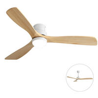 DECKENVENTILATOR 52Zoll LED Licht 3 Farbtemperaturen DC Motor Timer - Weiß, Kunststoff (132.08/132.08/28.8cm) - CASIVA