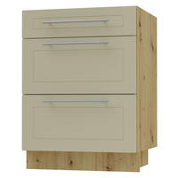 SCHUBLADENUNTERSCHRANK Kvantum D3M/60 60 / 50 / 82cm - Creme/Eiche Artisan, Holz/Holzwerkstoff (60/82/50cm) - Feldmann-Wohnen