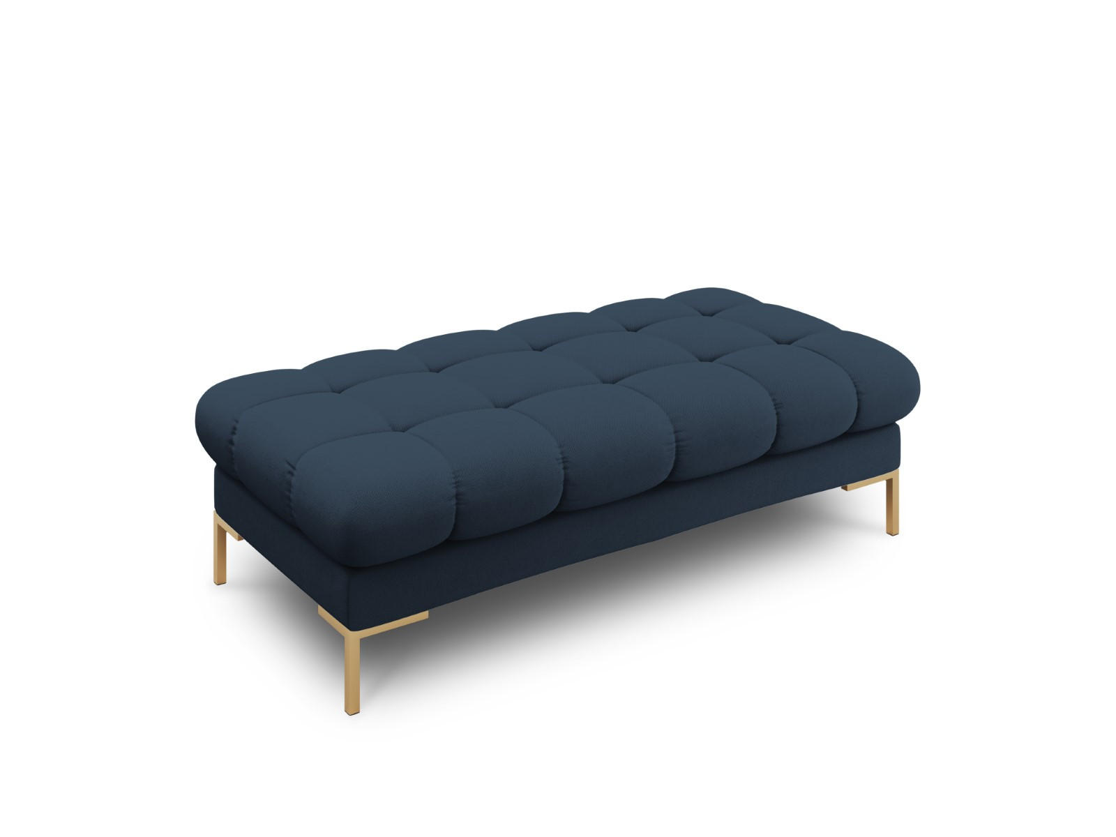 BANK Mamaia aus strukturiertem Stoff blau 2 Sitzplätze - Blau, Textil (133/41/62cm) - Micadoni