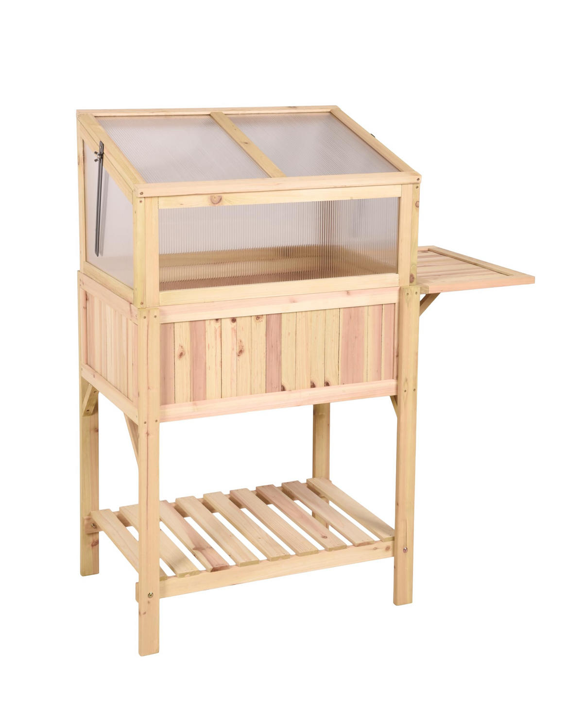 HOCHBEET Puli mit Dach Braun Tanne Gewächshaus Kräuterbeet - Braun, Holz (50/120/102.5cm) - DELUKE