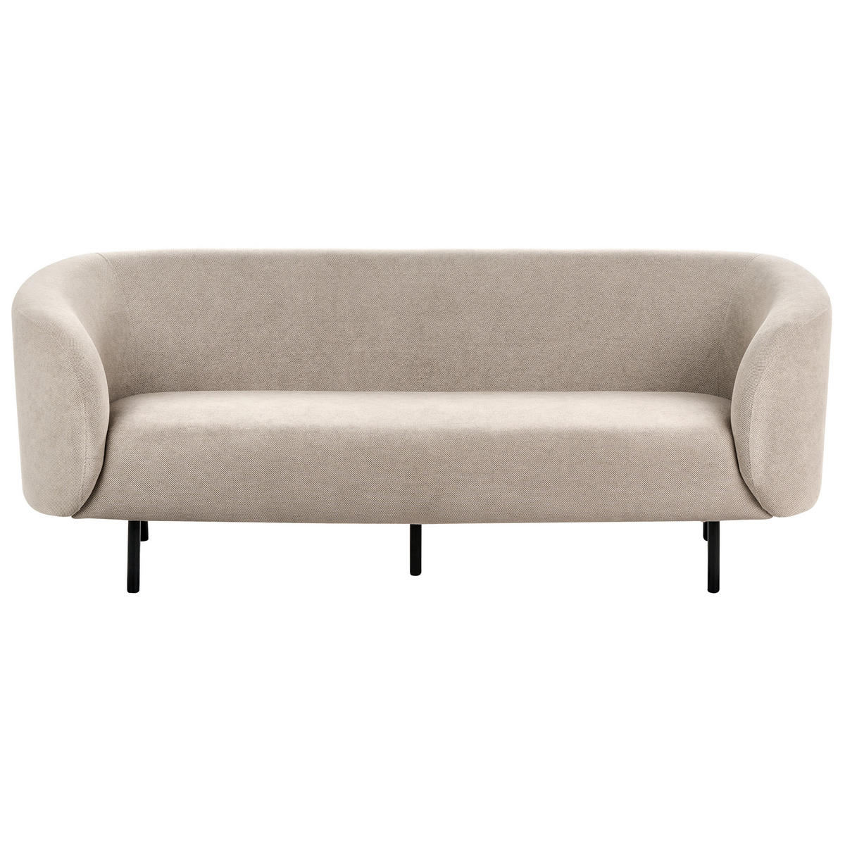 3-SITZER-SOFA Stoff taupe/schwarz Loen - Beige/Schwarz, Textil (200/79/70cm) - Beliani