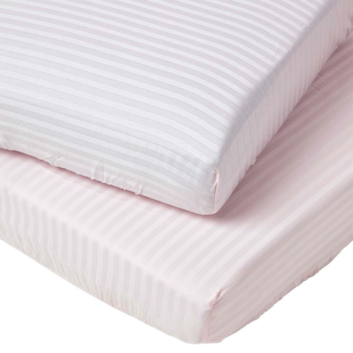 DAMAST-SPANNBETTLAKEN 2er-Set für Kinderbett, 70/140 cm - Rosa, Textil (70/140cm) - Homescapes