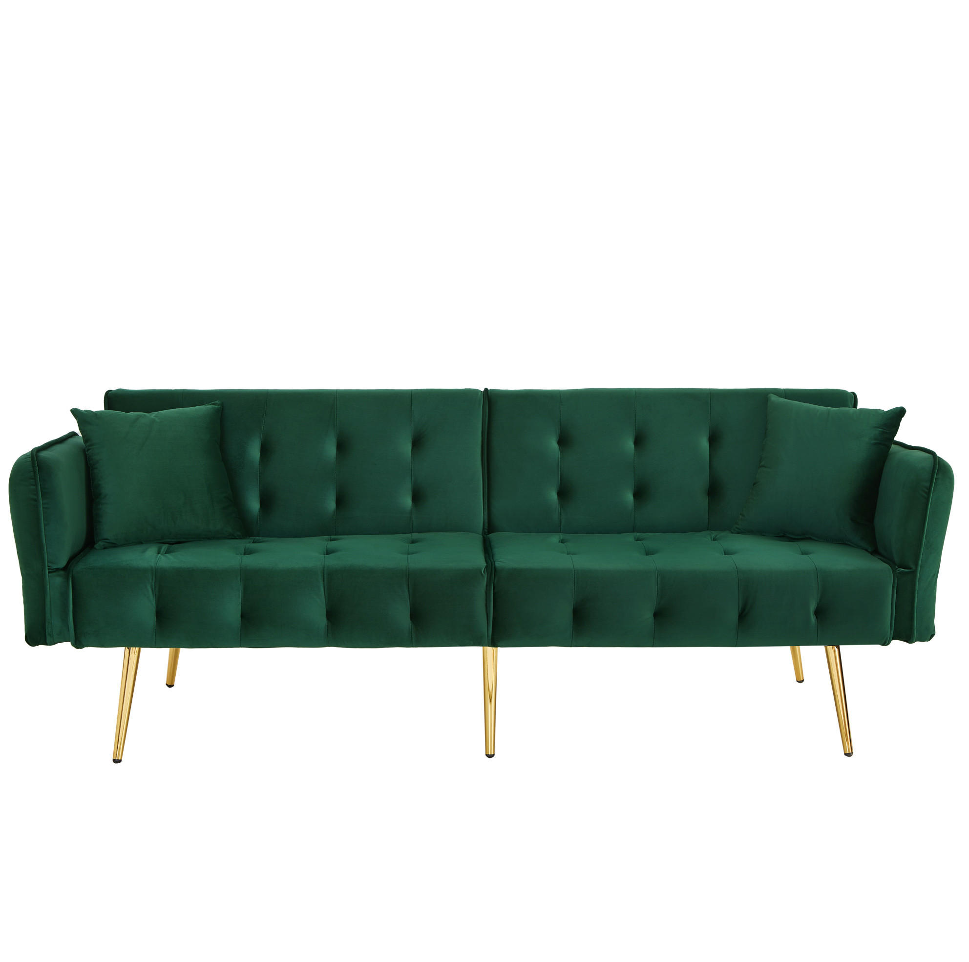 SCHLAFSOFA 215/81,5 cm Liegefläche – mit Veloursbezug und verstellbaren Armlehnen - Grün, Textil (82/70/178cm) - BEAOK