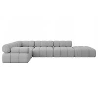ECKSOFA modulares Sofa Felto-L2 - 380x190x70 cm Hellgrau Bouclé - Hellgrau, Holzwerkstoff/Textil (380/190cm) - ALTDECOR