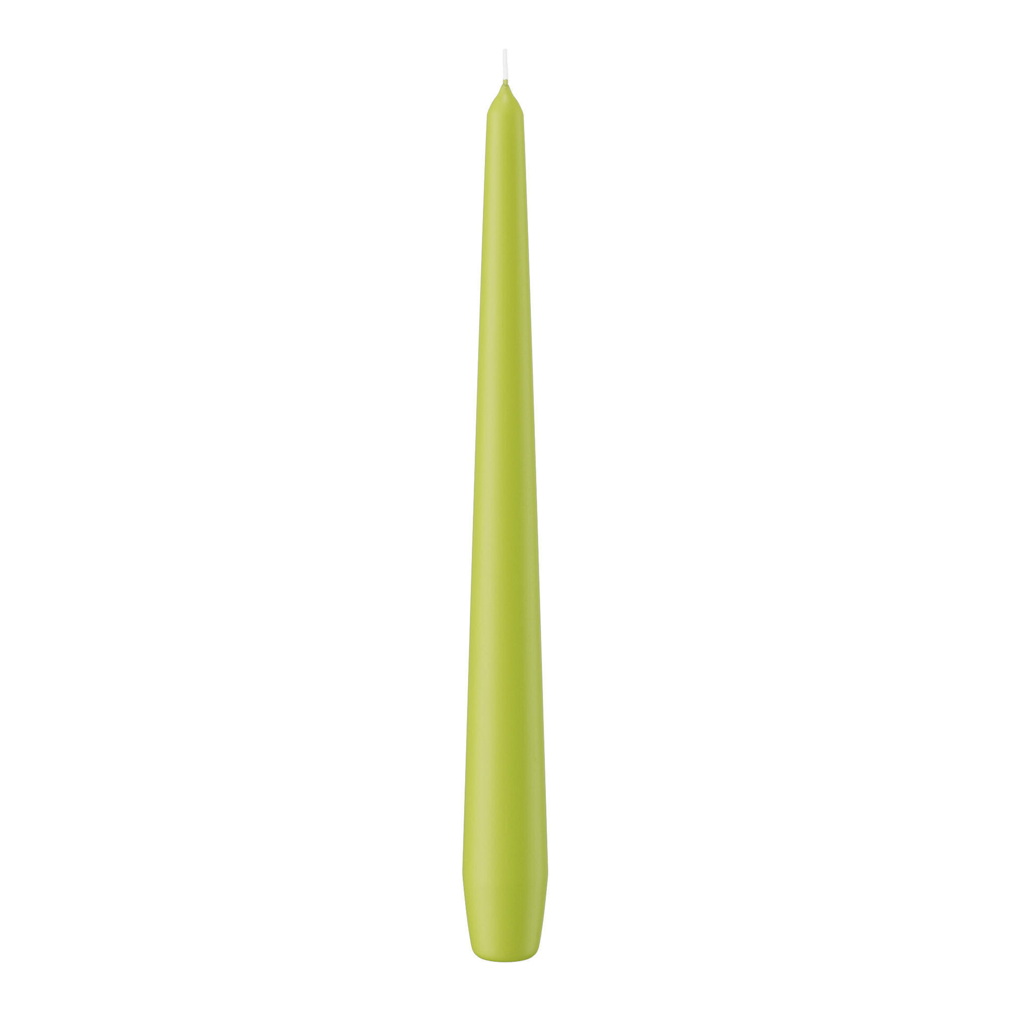 SPITZKERZEN (konische Kerzen) Apfelgrün 250 x Ø 25 mm, 12 Stück - Apfelbaumfarben, Paraffin (2.5/25/25cm) - Wiedemann Kerzen