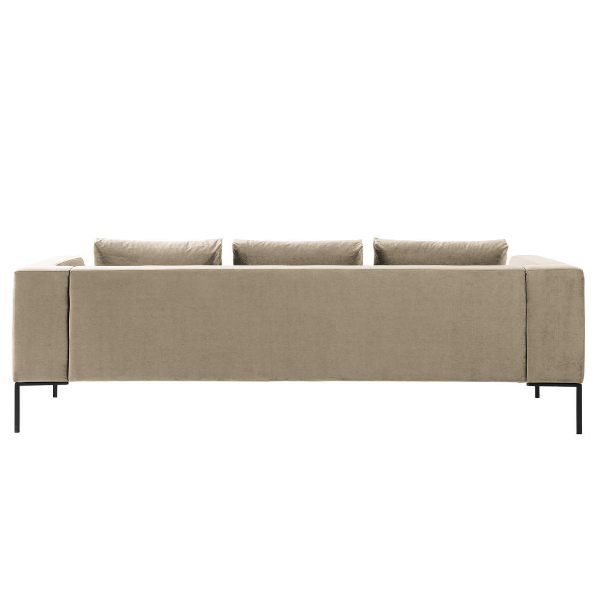 3-SITZER SOFA - Chromfarben/Beige, Textil/Metall (238/81/105cm) - home24