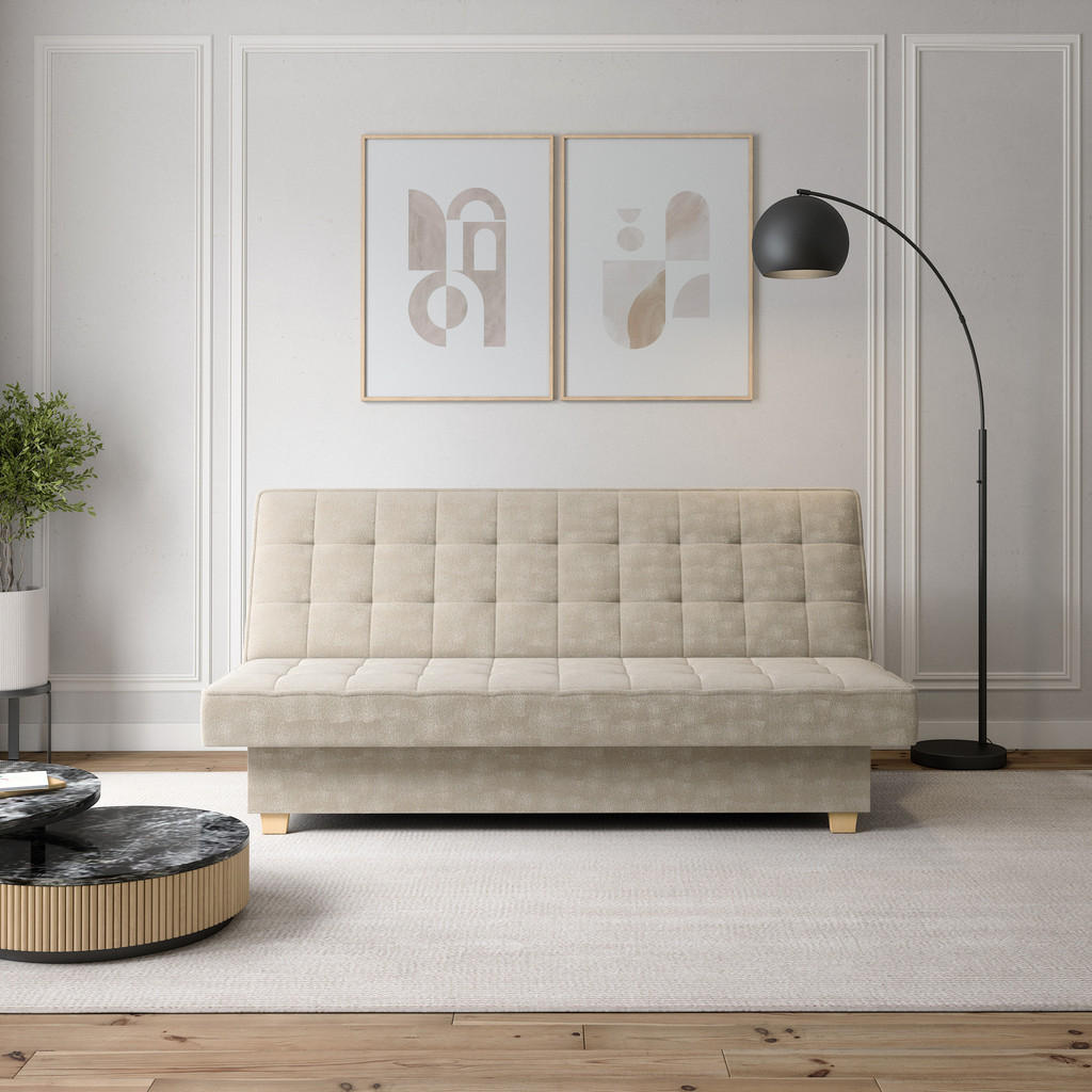 Thumbnail - Möblo Schlafsofa, Beige, Holzwerkstoff, 3-Sitzer, 192x95x92 cm, Wohnzimmer, Sofas & Couches, Schlafsofas