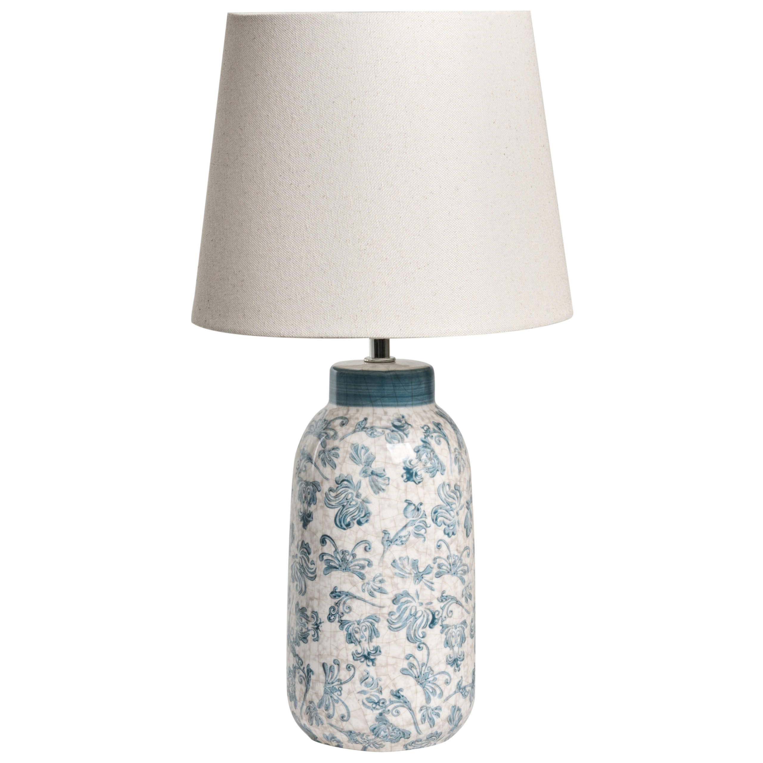 TISCHLAMPE Blau Lempa - Blau/Weiß, Keramik (23/23/45cm) - Beliani
