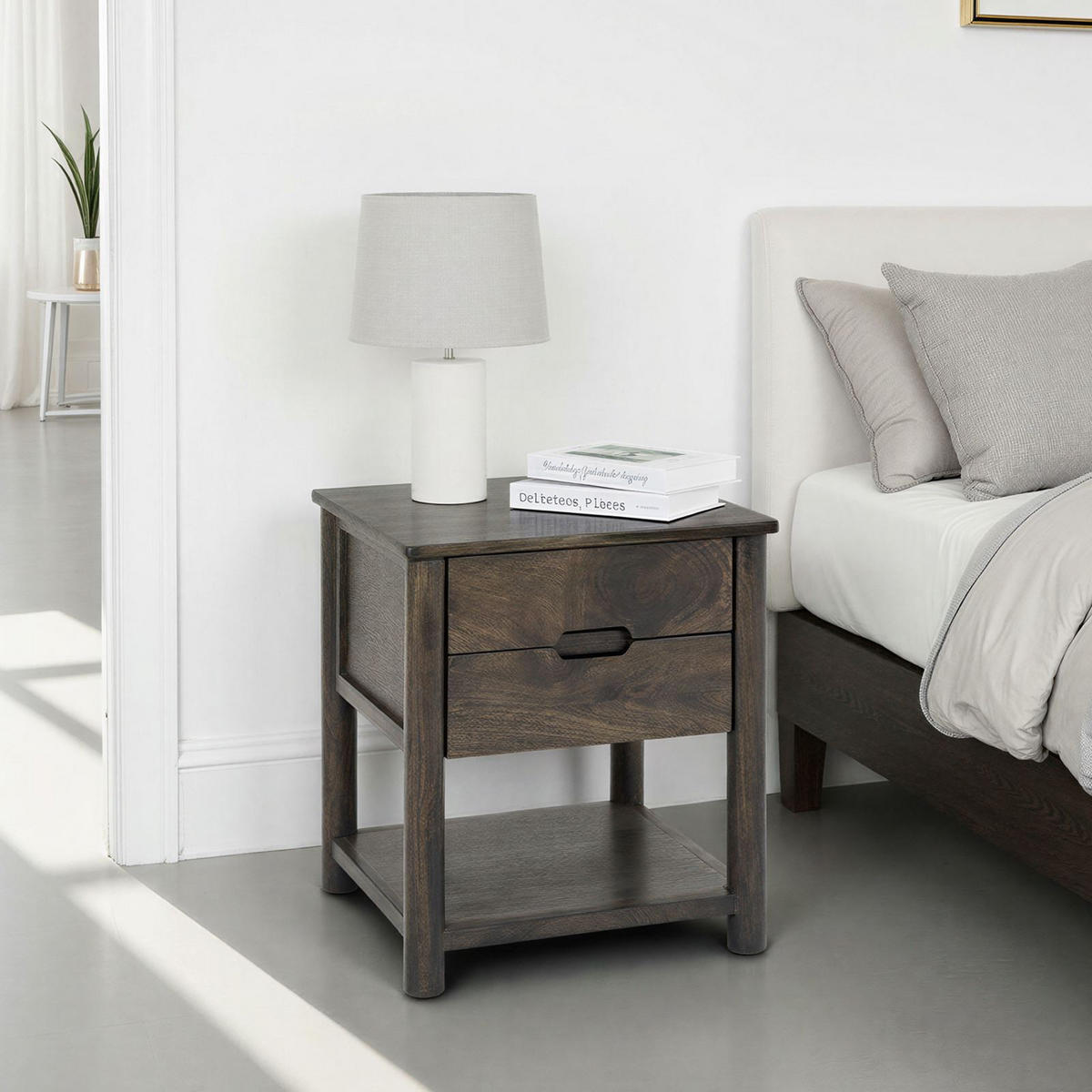 NACHTTISCH FADRI braun - Braun, Holz (50/55/50cm) - IDIMEX