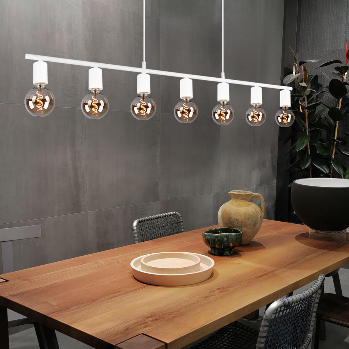 PENDELLEUCHTE VANNES Metall Weiß - Weiß, Metall (110/8/150cm)