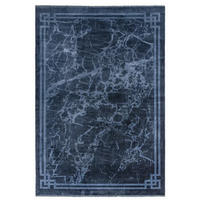 TEPPICH Moderner RAYA BORDER Blau 160 x 230 cm - Blau, Textil (160/230cm) - Novatrend