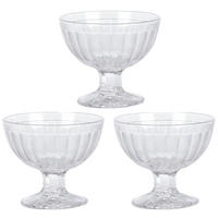 EISBECHER Stripe 200 ml 3er-Set - Transparent, Glas (10cm) - Excellent Houseware