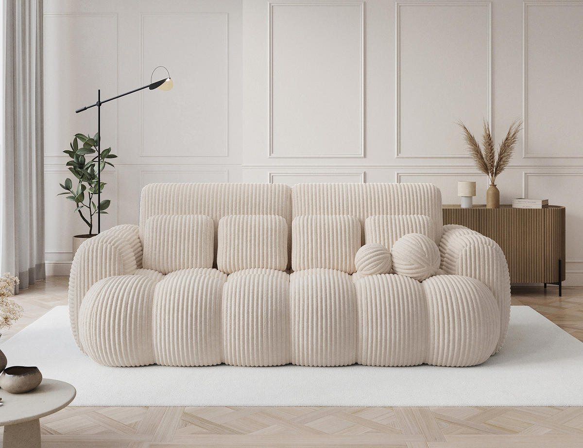 SOFA Elvento - Creme (Modullo 01) - Creme, Holzwerkstoff (256/105/119cm) - Möblo