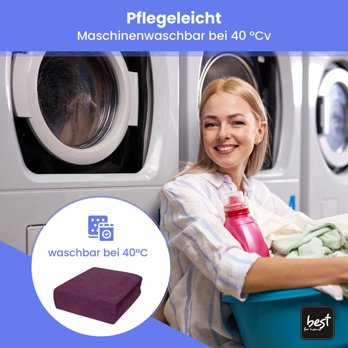 SPANNBETTLAKEN 160/200 cm, Frottee Elastisch 100 % Baumwolle Pflaume - Pflaume, Textil (160/200cm) - Best For Home