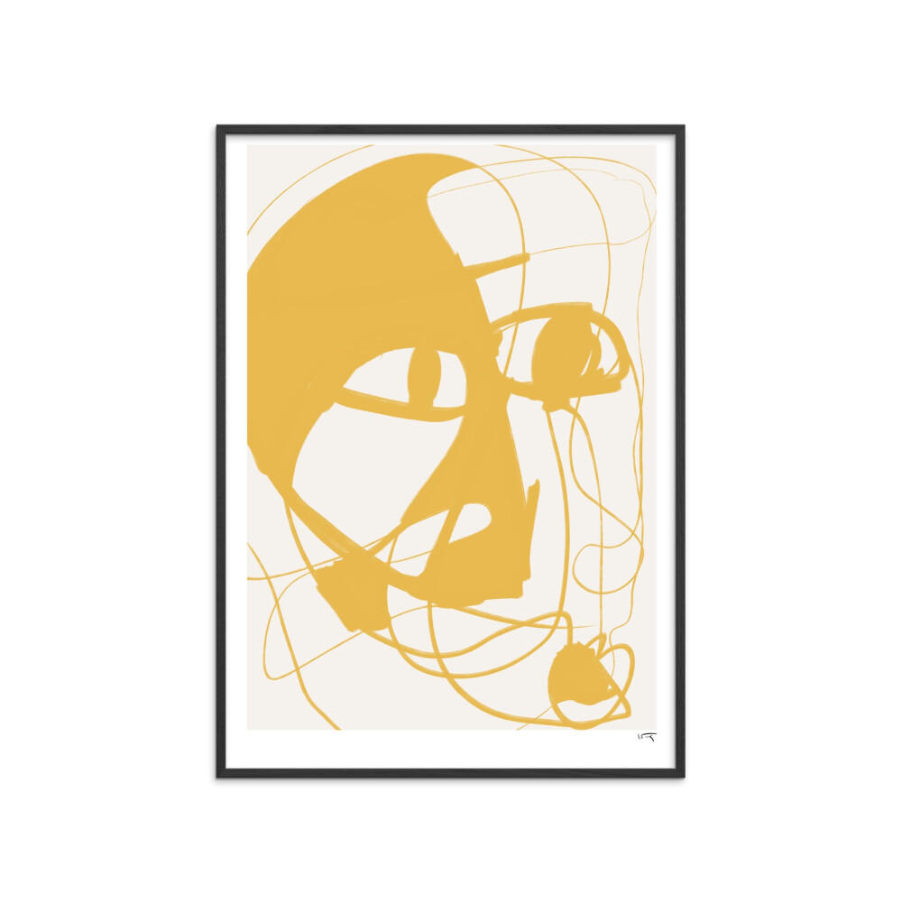 POSTER mit Rahmen N. Atelier - Soirée - Gelb/Schwarz, Holz/Papier (30/40cm) - Poster&Frame