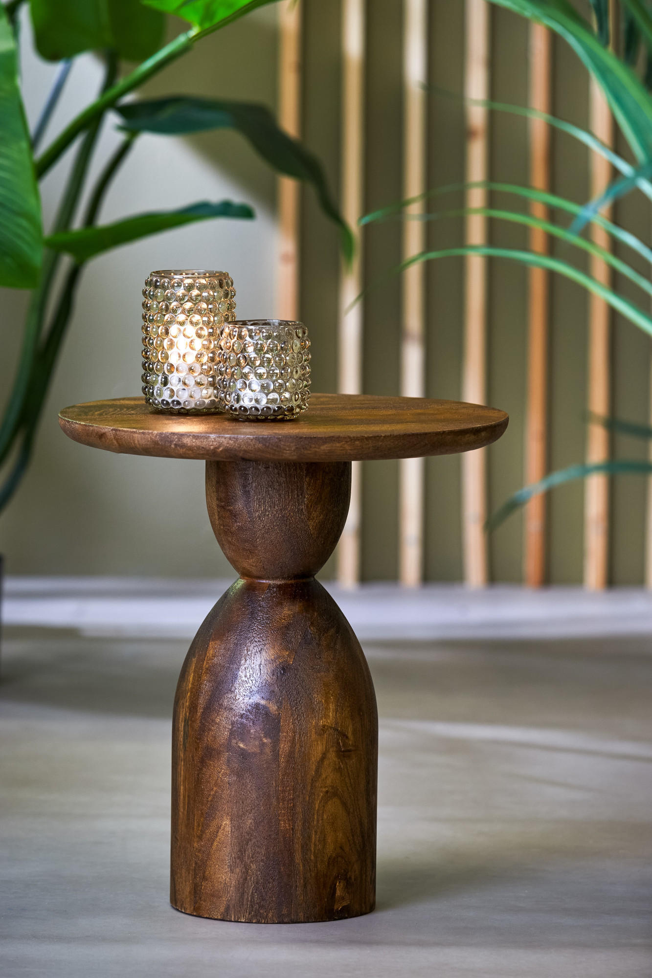 BEISTELLTISCH Torir Braun Ø40/50 cm - Dunkelbraun, Holz (40/40/50cm) - Light & Living