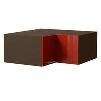 ECKAUFSATZSCHRANK Brerra W14/90/36 Lava / RAL 3002 karminrot Hochglanz 90 / 90 / 36cm - Dunkelgrau/Rot, Holz/Holzwerkstoff (90/36/90cm) - Feldmann-Wohnen