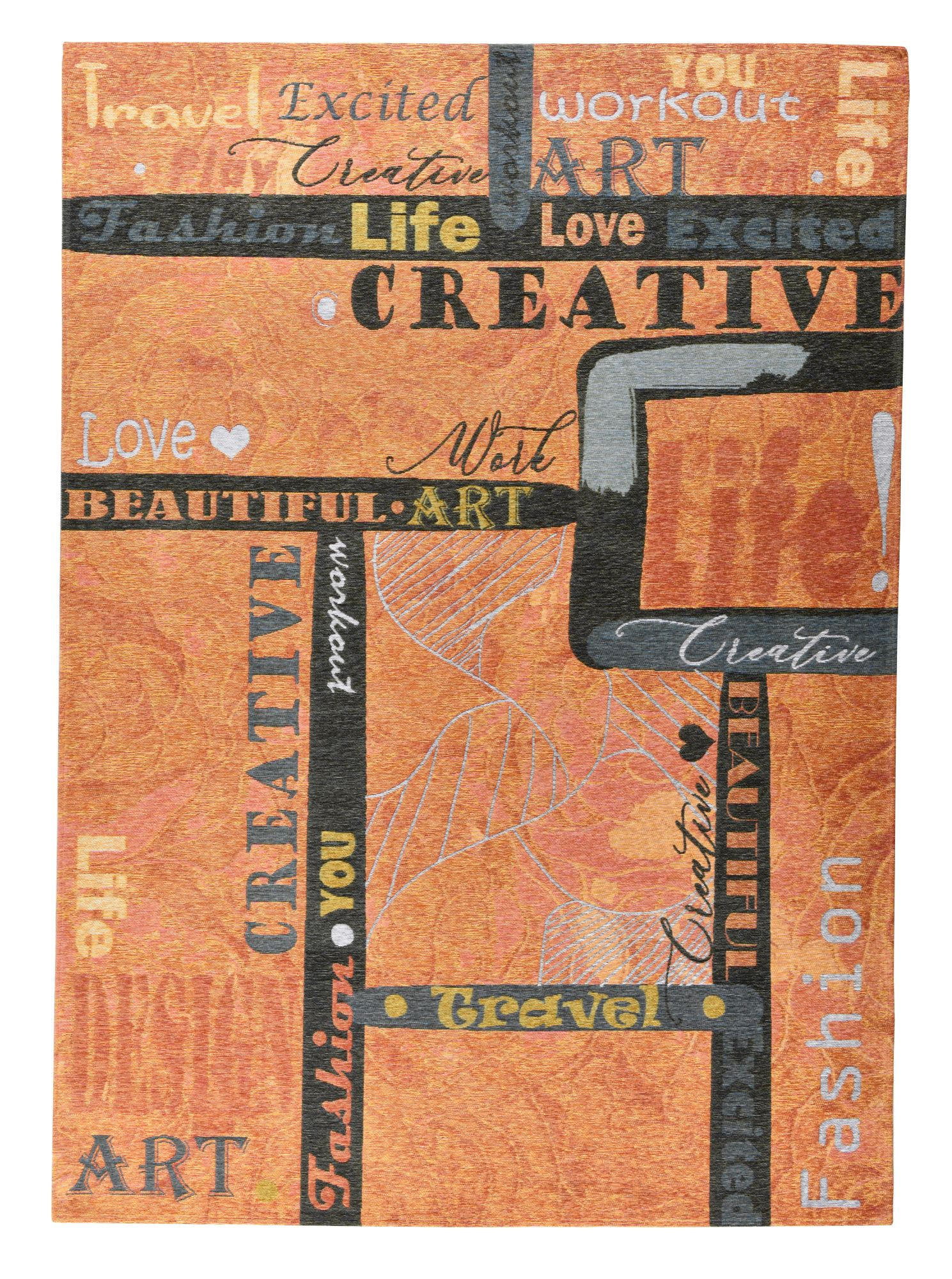 FLACHWEBETEPPICH Cosima 80x160 cm - Orange, Textil (80/160cm) - Gino Falcone
