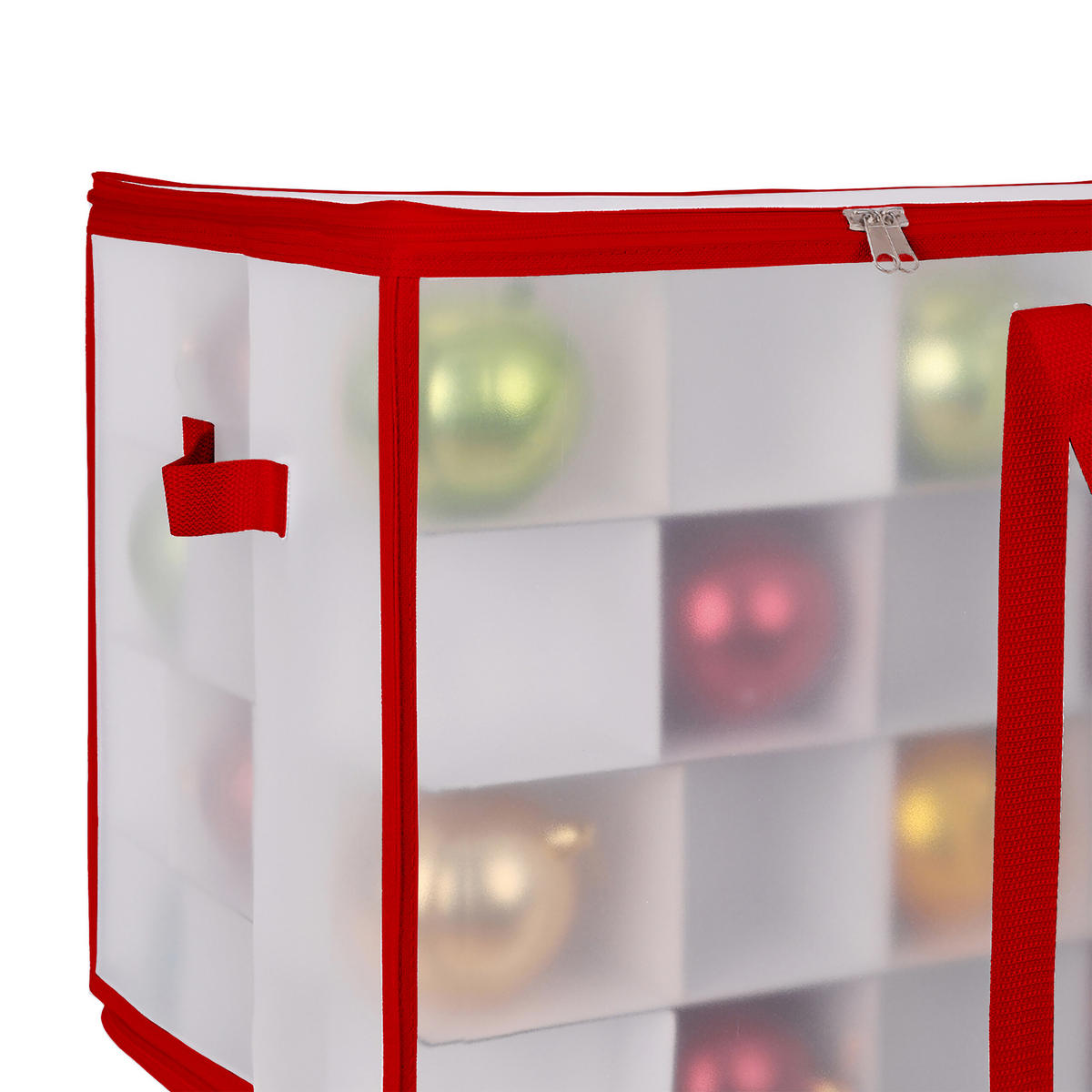 WEIHNACHTSKUGEL-AUFBEWAHRUNGSBOX - Rot, Wellpappe/Kunststoff (73/37/36cm) - Relaxdays