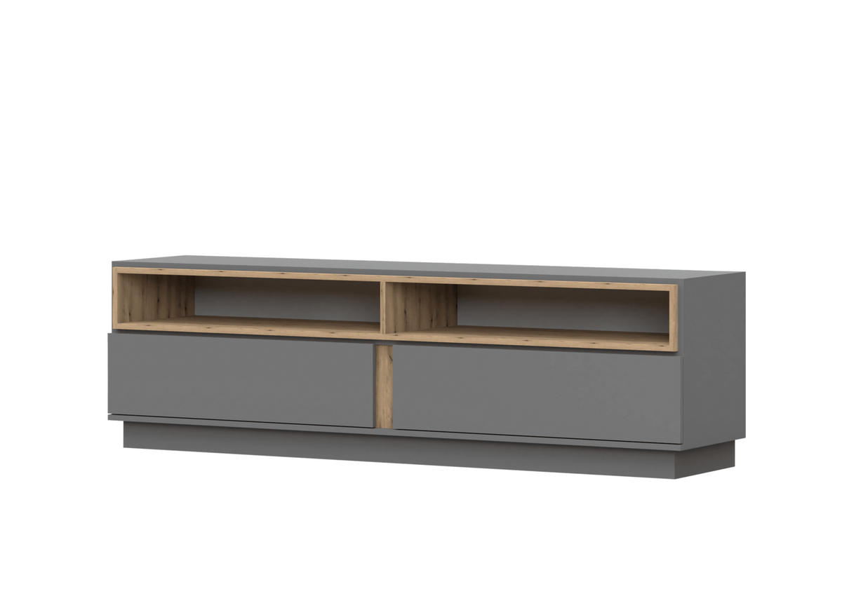 TV-SCHRANK - RTV Reyla 09 Grau - Grau, Holzwerkstoff (180/55/42cm) - Möblo