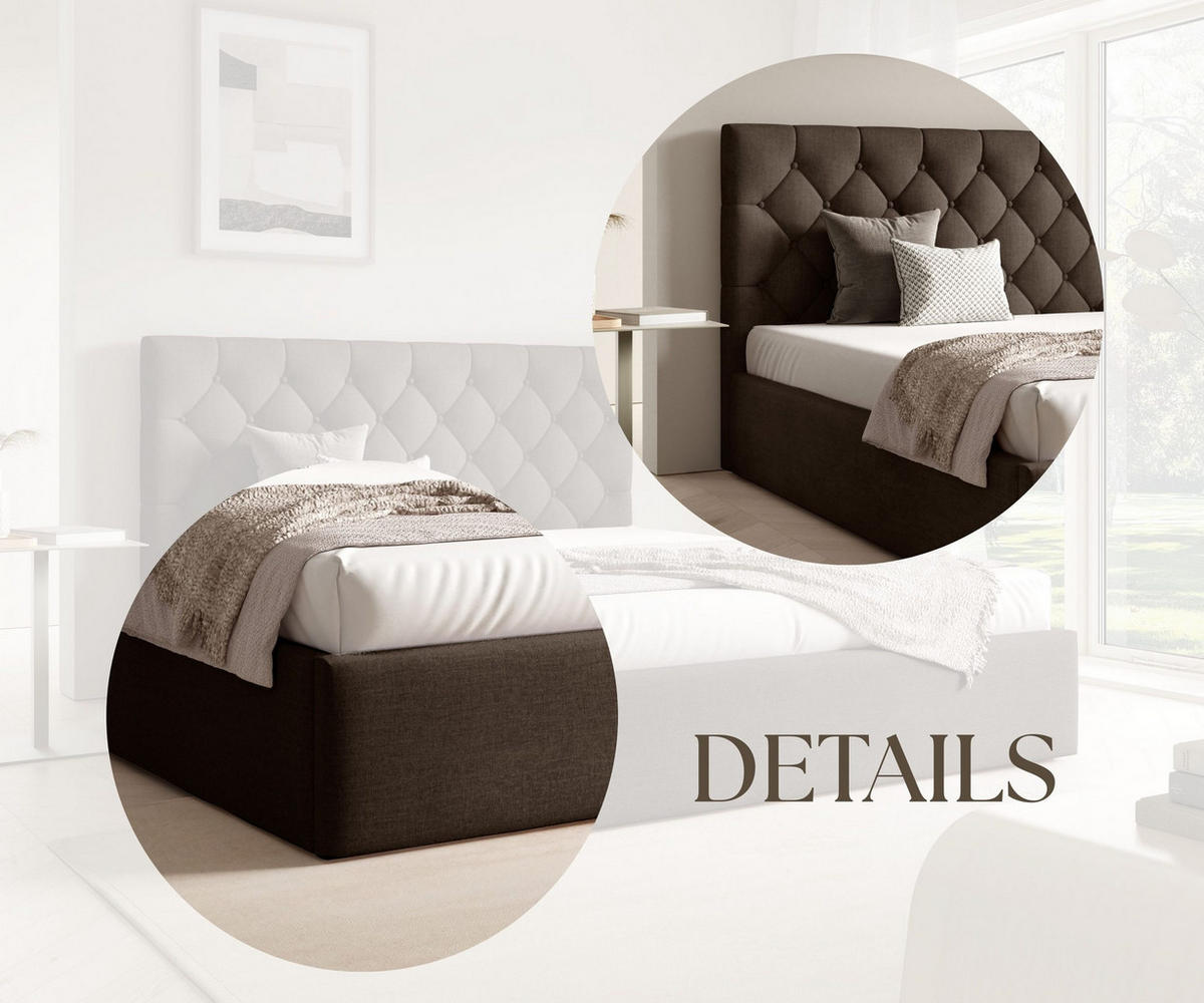 POLSTERBETT BEZA IV - Braun - Beige, Holz/Textil (140/200cm) - AN-Moebel 4u