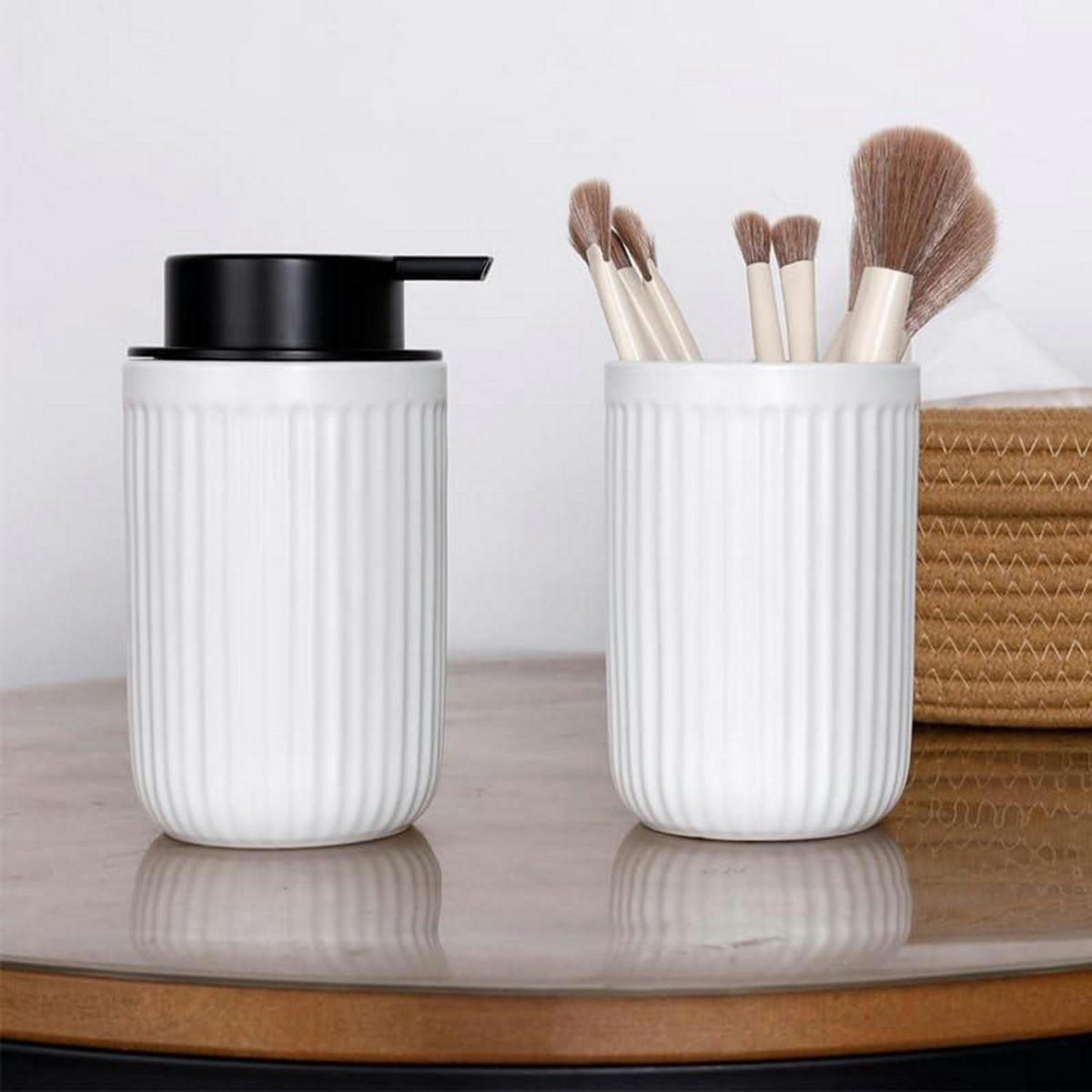 SEIFENSPENDER Keramik Weiß 350ml - Weiß, Keramik (8/14/8cm)