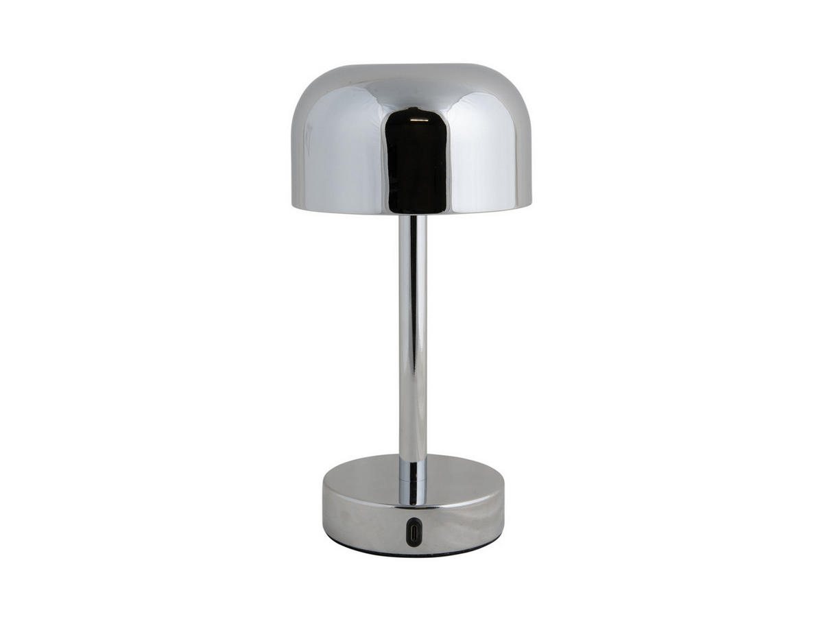 TISCHLAMPE James LED 12.5/12.5/24.5 cm - Silberfarben, Metall (12.5/12.5/24.5cm) - Leitmotiv