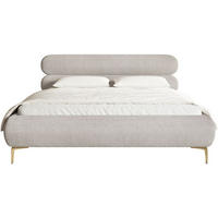 POLSTERBETT Roule Cord Greige 160x200 cm - Taupe/Goldfarben, Textil/Metall (160/200cm) - Selsey