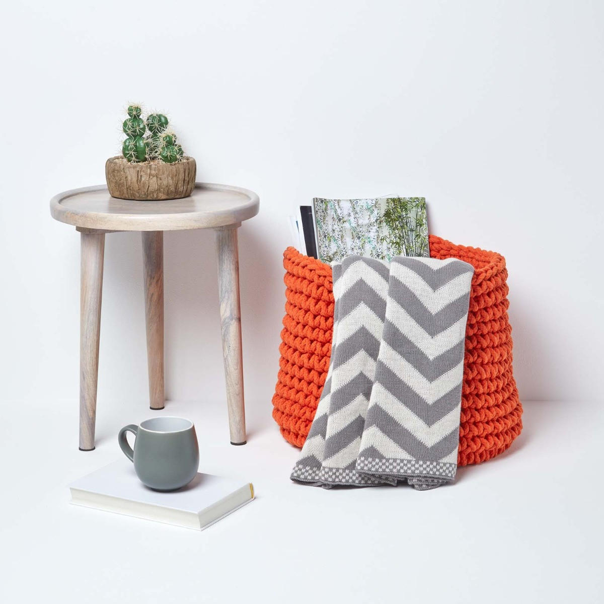 AUFBEWAHRUNGSKORB Baumwolle 42/37 cm - Orange, Textil (42/42/37cm) - Homescapes